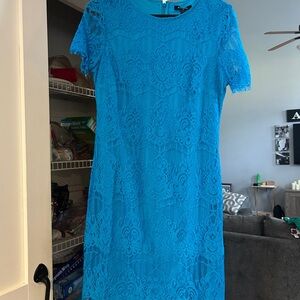 Elegant Blue Lace Dress